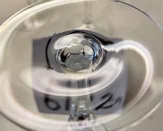 Lot 6192A. $32.00. Lot of 8 Fostoria Water Goblets or Wine Stems 7"tall with Fostoria marking on base. Silver rim.