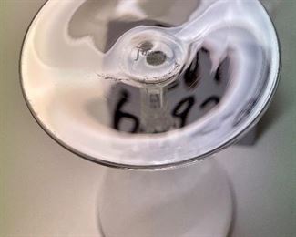 Lot 6192B. $36.00. Lot of 9 Fostoria Water Goblets or Wine Stems 7"tall with Fostoria marking on base. Silver rim. $36.00