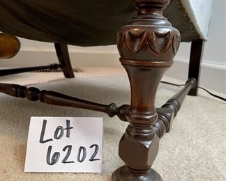 Lot 6202. $95.00. Blue Velveteen Arm chair with the coolest legs! This piece might be able to be steam cleaned well, but also might just be a great candidate for reupholstery. The potential with this piece is mind-boggling! 37"t x 26"d x 27"w x 17" to seat.