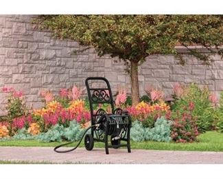 Suncast 200 ft. Wheeled Decorative Black Hose Cart