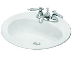 Briggs Homer White Enameled Steel Drop-In Round Bathroom Sink with Overflow Drain - BRAND NEW