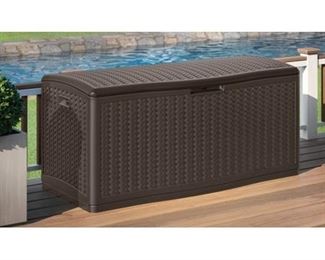 124gal Resin Wicker Deck Box Brown - Suncast