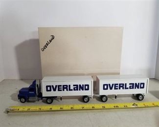 Winross Overland Transportation Inc. Tractor Trailor Doubles With Dolly. 1:64 Scale
