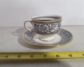 Wedgewood Bone China. Made in England. Florentine W4312. Tea Cup and Saucer.