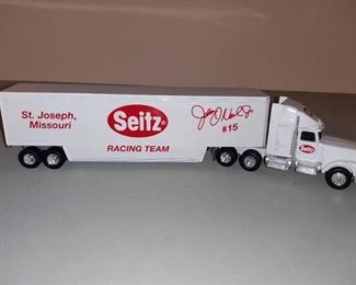 Ertl Die-Cast Metal Kenworth Cab Trailer Truck Seitz Racing Team John O'Neal #15