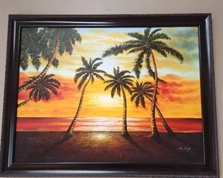 4 Foot Palm Tree Painting