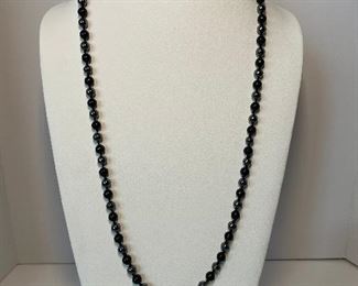 33 inch onyx and hematite necklace - price 20 dollars 