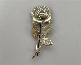 sterling rose brooch - price 20 dollars 