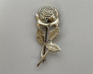 sterling rose brooch - price 20 dollars