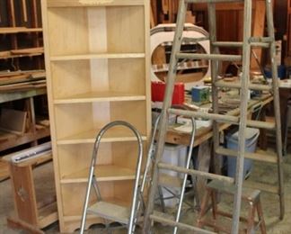 ladders, unfinished corner shelf unit