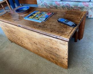 Rustic drop leaf coffee table