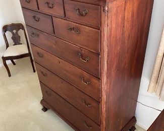 Chippendale  9  Drawer Chest of drawers                                                                                      61" tall x 43" wide x 23" deep