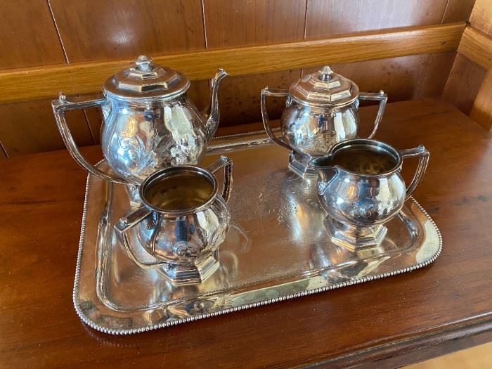Silver Tea Set-Cohannet Silver Co.  Taunton Mass. Quadruple 836