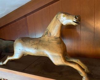 Vintage Hand Carved Wooden Horse