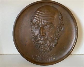 Hippocrates Bronze Relief Plaque