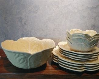 Sur La Table Casual Dining Ware - 13 pcs - Yellow Cabbage Leaf Pattern