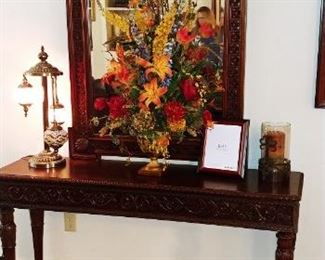 Antique Style Console Table and Mirror