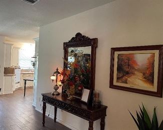 Antique Style Console Table and Mirror