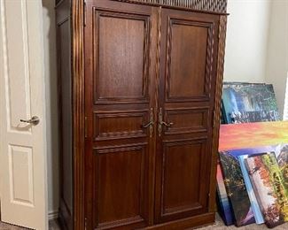 Lexington Furniture Industries “Nautica” entertainment center, 7 drawers and mirrors on each door