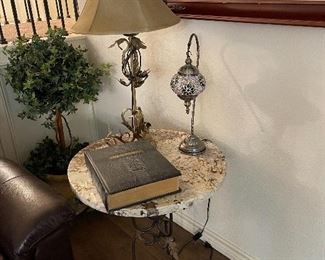 Marble Top with metal base occasional table