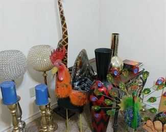 Metal Art - Giraffe, Chicken, Peacock