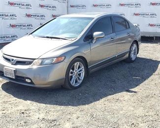 #190 • 2007 Honda Civic Passenger Car, VIN # 2hgfa55557h713637 CURRENT SMOG
SEE VIDEO
Year: 2007
Make: Honda
Model: Civic
Vehicle Type: Passenger Car
Mileage: 123378
Plate:  6BSY850
Body Type: 4 Door Sedan
Trim Level: Si
Drive Line: FWD
Engine Type: L4, 2.0L
Fuel Type: Gasoline
Horsepower:
Transmission: Manual
VIN #: 2hgfa55557h713637
Doc Fee:  $70
Smog:  $60
DMV Registration Fee:  $218.00

Features and Notes:
California title on hand, Power Windows, Mirrors, Hands Free Controls