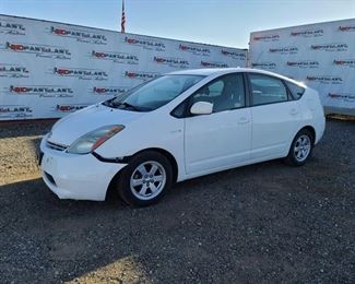 230 • 2008 Toyota Prius 2008 Toyota Prius - SEE VIDEO
NON OP
Year: 2008
Make: Toyota
Model: Prius
Vehicle Type: Passenger Car
Mileage: 93759
Plate:  none
Body Type: 4 Door Hatchback
Trim Level: Standard; Touring
Drive Line: FWD
Engine Type: L4, 1.5L
Fuel Type: Gasoline
Horsepower: 76HP
Transmission:
VIN #: JTDKB20U287756160
Doc Fee:  $70
Non op:  $59
Features and Notes:
California title on hand, Power Windows, Mirrors, Doorlocks, Ice Cold AC