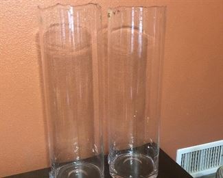  super tall scalloped edges- on these designer vases - approx  2 ft tall or so 