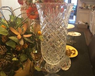huge heavy crystal vase -super tall 