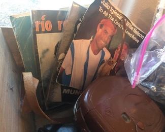 few 45' s w/ paper jackets - vintage camera- light meter  and more