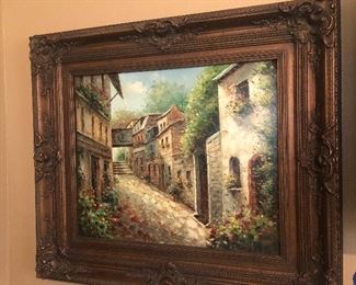 lovely good sized artwork in elegant frame  