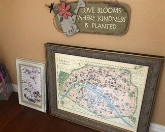 map of paris - from paris trip   in great frame 