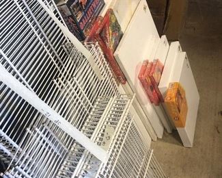 art supplies and storage-/shelving options 