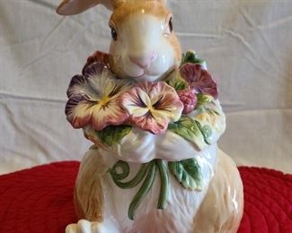 Retired Fitz and Floyd Halcyon Easter Bunny Cookie Jar