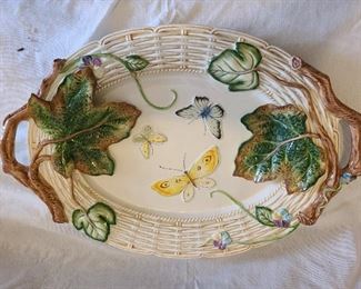 Fitz and Floyd Old World Rabbits 19" Oval Serving Platter