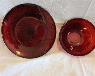 VINTAGE Ruby Red Glass  