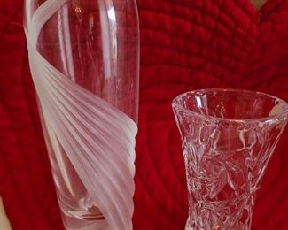 Swirl Cut Glass Vase
