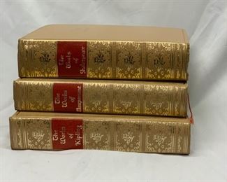 Set of 3 "The Works" gilded books (includes Shakespear & Kipling)