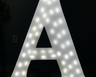 4' x 4' letter "A". Illuminated LED Other letters available. Some are larger. These are the letters that rest atop The Grand View Apartments. So if the letters are in that name then I might have them.