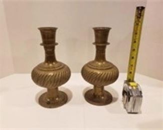 Brass vases.