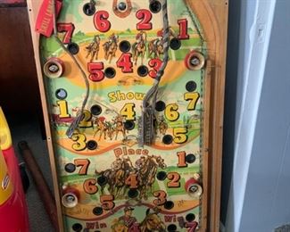 Horse Racing antique pinball board. Would make a nice coffee table.