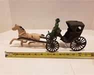 Antique Cast Iron Horse Drawn Carriage