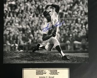 Signed Sandy Koufax Picture with Certificate of Authenticity: