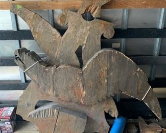 $6,000 (275 pounds at least." 5 foot x 5 foot Anheuser Busch Eagle. Late 1800's. Chiseled by hand.. Absolutely ONE OF A KIND.