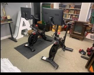 Peloton with shoes, mat, deliver, setup and weights