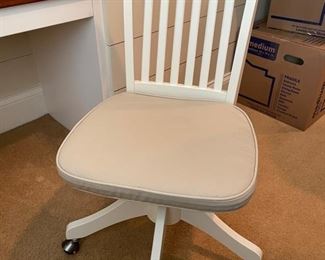 AVAILABLE FOR PRESALE! ($45 EACH + 20% MARKUP) White Office Chairs with Seat Cushions - 2 available. 