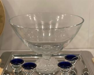 Footed Glass Punch Bowl.