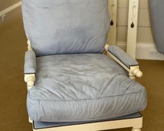 Scalamandre Millbrook Spool Chair upholstered in Lee Jofa Crescendo fabric. Photo 1 of 2