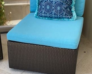 AVAILABLE FOR PRESALE Janus et Cie Patio Furniture - 4 chairs and 2 ottomans. Photo 2 of 4