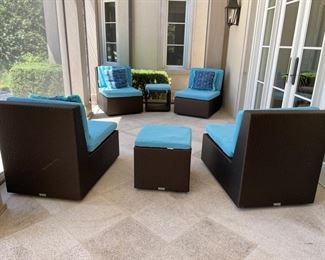 AVAILABLE FOR PRESALE! Janus et Cie Patio Furniture - 4 chairs and 2 ottomans. Photo 1 of 4